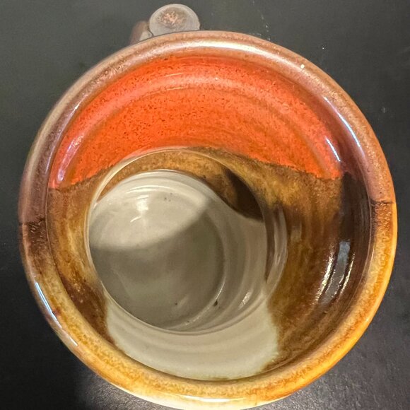 Handcrafted Hand-Thrown Artist Signed Studio Pottery Mug Earthy Metallic Glaze - Picture 13 of 16